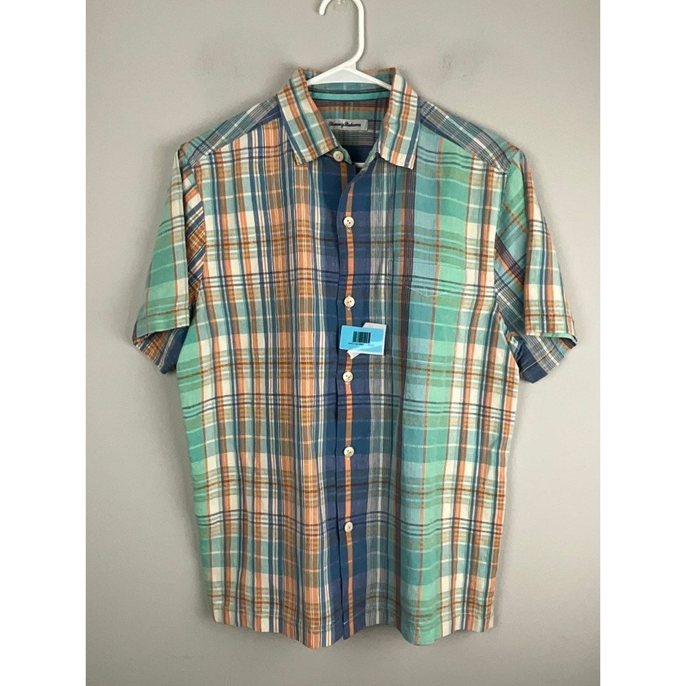 Tommy Bahama Medium Plaid Short Sleeve Button‎ Up Shirt Men's